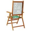 Garden Chairs 2 pcs Leaf Pattern Solid Acacia Wood & Fabric