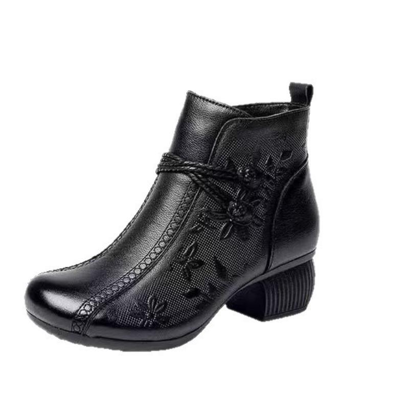 Winter retro fashion short boots soft-soled shoes new ethnic fashion versatile Martin boots thick velvet warm