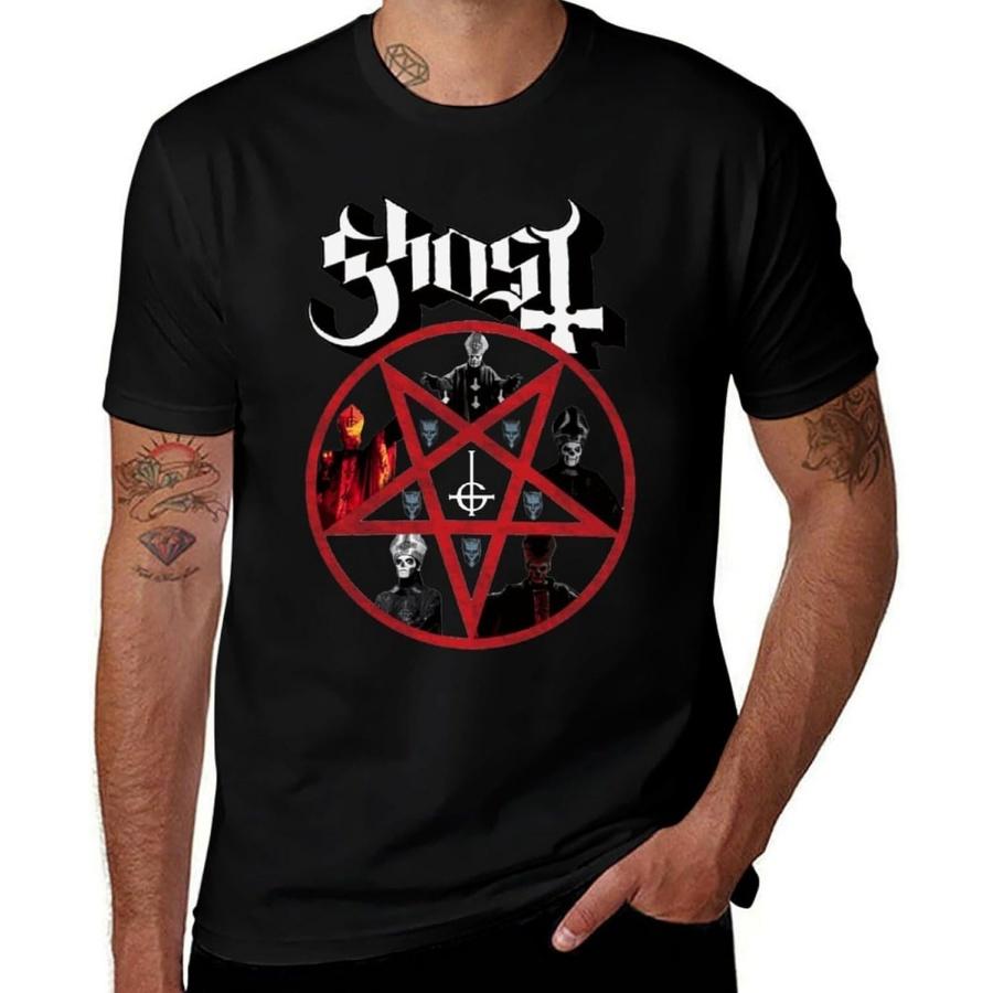 MAZHALAI Mens T-Shirts Ghost Meliora Cotton Short Sleeve Crew Neck T Shirt(1) S