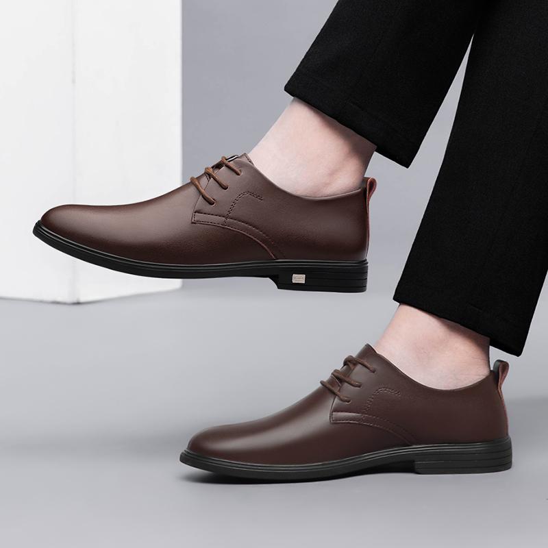 Fashion Designer Party Wedding Footwear Italian Men Genuine Leather Oxford Shoes Casual Business Flat Dress Lace Up Formal Office Shoes