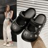 Niche design bag head half slippers women's outer wear summer and autumn thick-soled heightening hole shoes Boken sandals