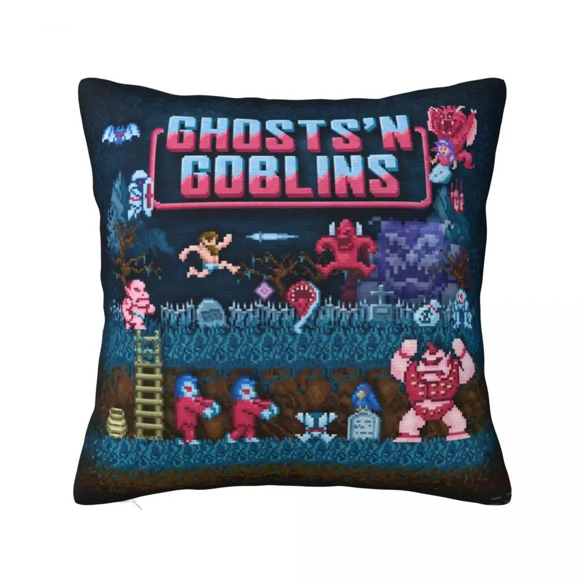Goblins N  Ghosts Pillow Cover Video Game Fashion Pillow Case Soft Custom DIY Cushion Cover Pillowcases For Sofa Home Decoration, 30x30cm