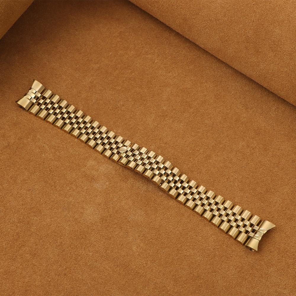 Stal nierdzewna Pasek do zegarka dla Rolex 20mm dla Wodnego Ducha Opaska na nadgarstek Zakrzyńczony koniec Srebrny Złoty Bransoleta Mężczyźni Kobiety Sportowy Pasek do zegarka