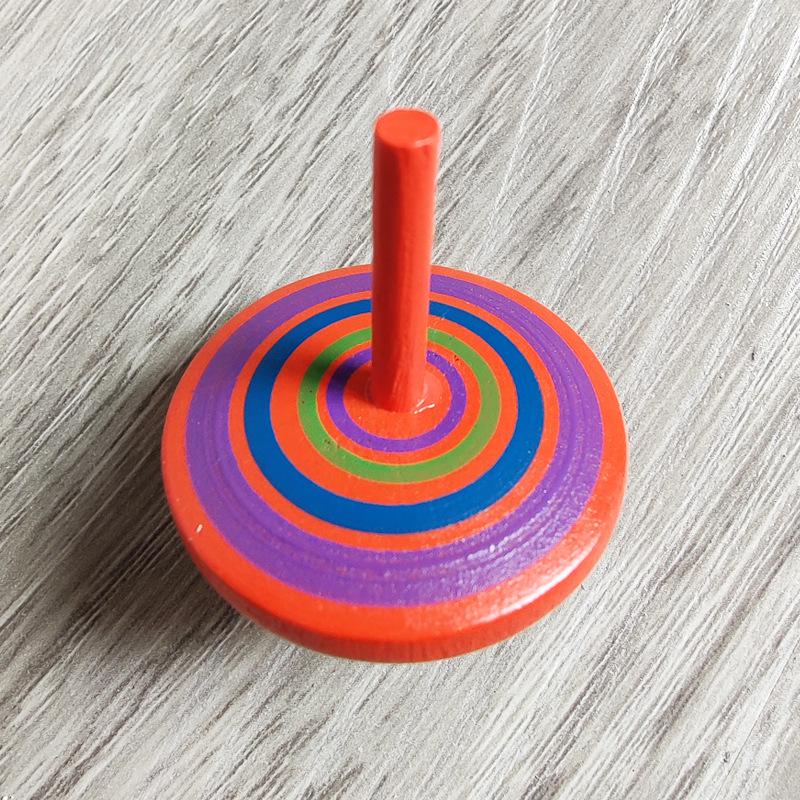 Wooden Classic Nostalgic Children s Spinning Top Toy красный
