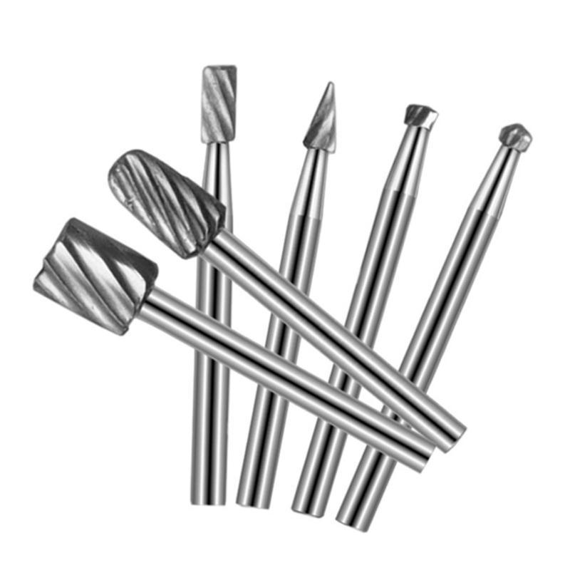  6Pieces Carbides Burr Set 3mm Shank Carbides Burr Set Head Die Grinder Bit