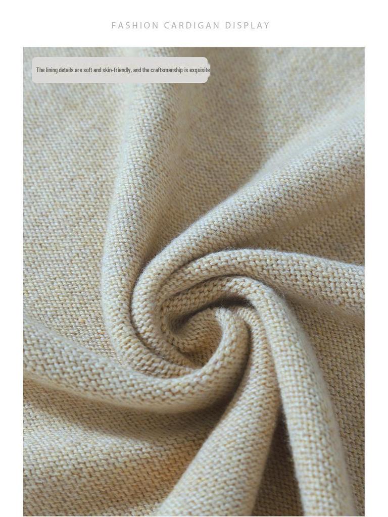 Spring 2025 V-neck Loose Knit Cardigan for Women - Casual, All-Match Sweater Jacket