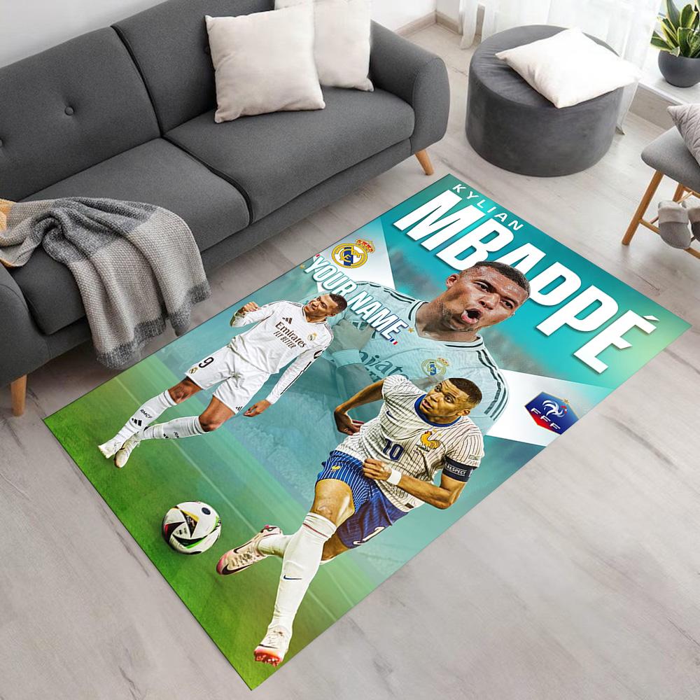 Mbappé Customize Your Name Floor Rug Office Rug Suitable for Game Room Bedrooms Study Room Outdoor Antislip Carpet Decorate Offices