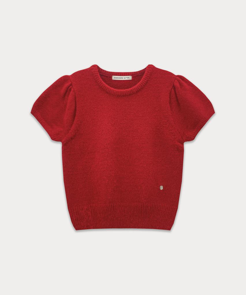 Sseomweeobeoteo Emma Half Puff Knit - Red