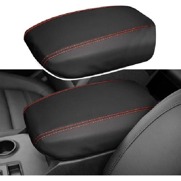 Leather For 2024 Ford Ranger Cab Center Console Armrest Cover Protector  Black