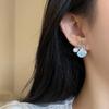 Starfish Crushed Ice Blue Pearl Earrings: Fashionable Seaside Vacation Ear Cuff, Light Luxury, High-End Versatile Design.