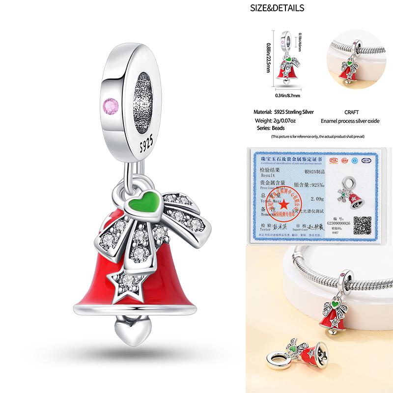 Frohe Weihnachten Baum Charms Perlen Kupfer Weihnachtsmann Anhänger Passen Original Armreif DIY Schmuck Geschenk