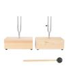 Tuning Fork 440HZ Stainless Steel Resonant Tuning Virbration Fork Experimental Instrument with Wood Resonator Box