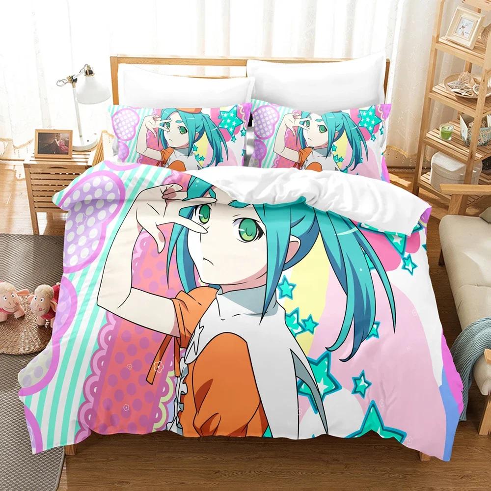3D Printed Monogatari Series Bedding Set Anime Araragi Koyomi Duvet Cover Double Twin Full Queen King Adult Kids Quilt Cover