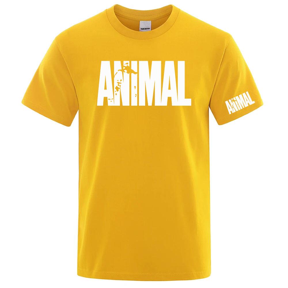 2026 Animal Letter GYM Logo Stampa Seta Ghiacciata Unisex Asciugatura Rapida Sottile Manica Corta Traspirante Mezza Manica Casual Sportiva alla Moda Maglietta