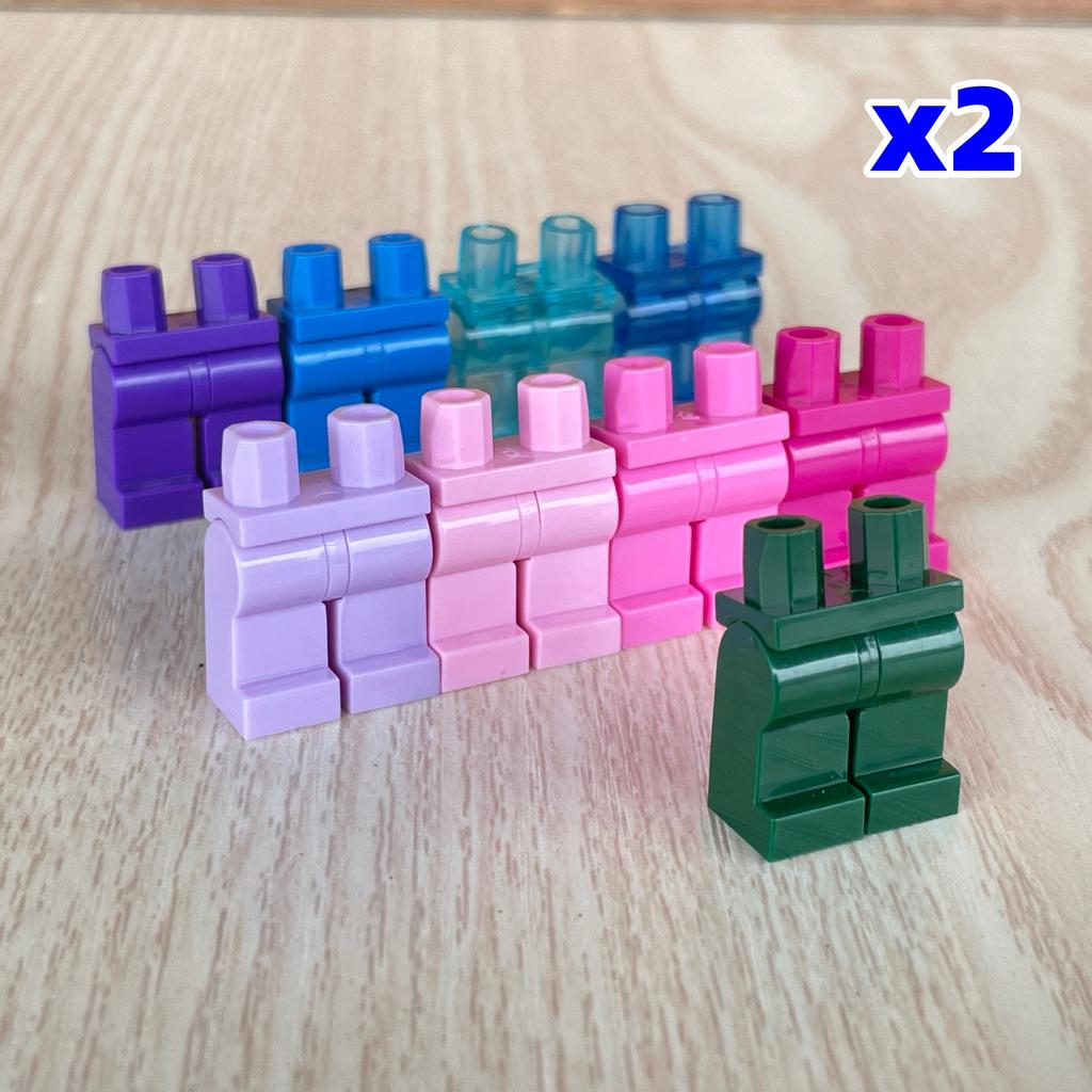 Non-Toxic Moc Bricks Brown Color Series Earth Tones Body Part Legs Combined Pants 4Cm Figure Assembles Particles Building Blocks Toys