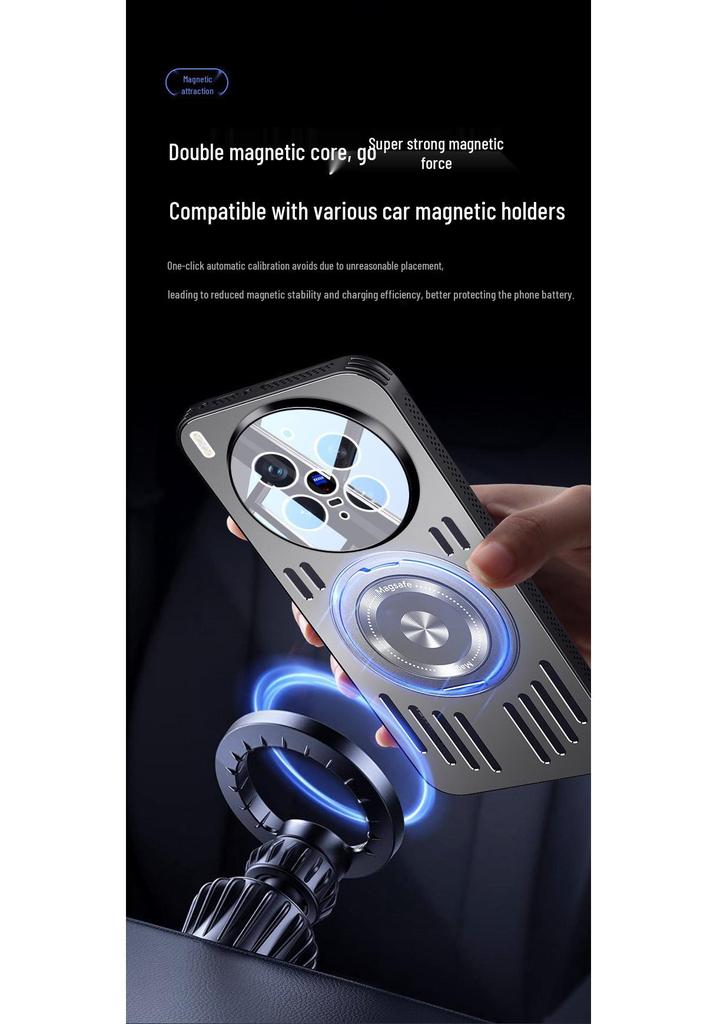 Custodia Magnetica Ultra-Sottile in Alluminio Ghiaccio Vivo X300 con Dissipazione del Calore Vuota, Compatibile con X300Pro.