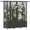 Raised Garden Bed with Trellis and Hanging Roof Brown 163.5 X 40 X 138 Cm PP