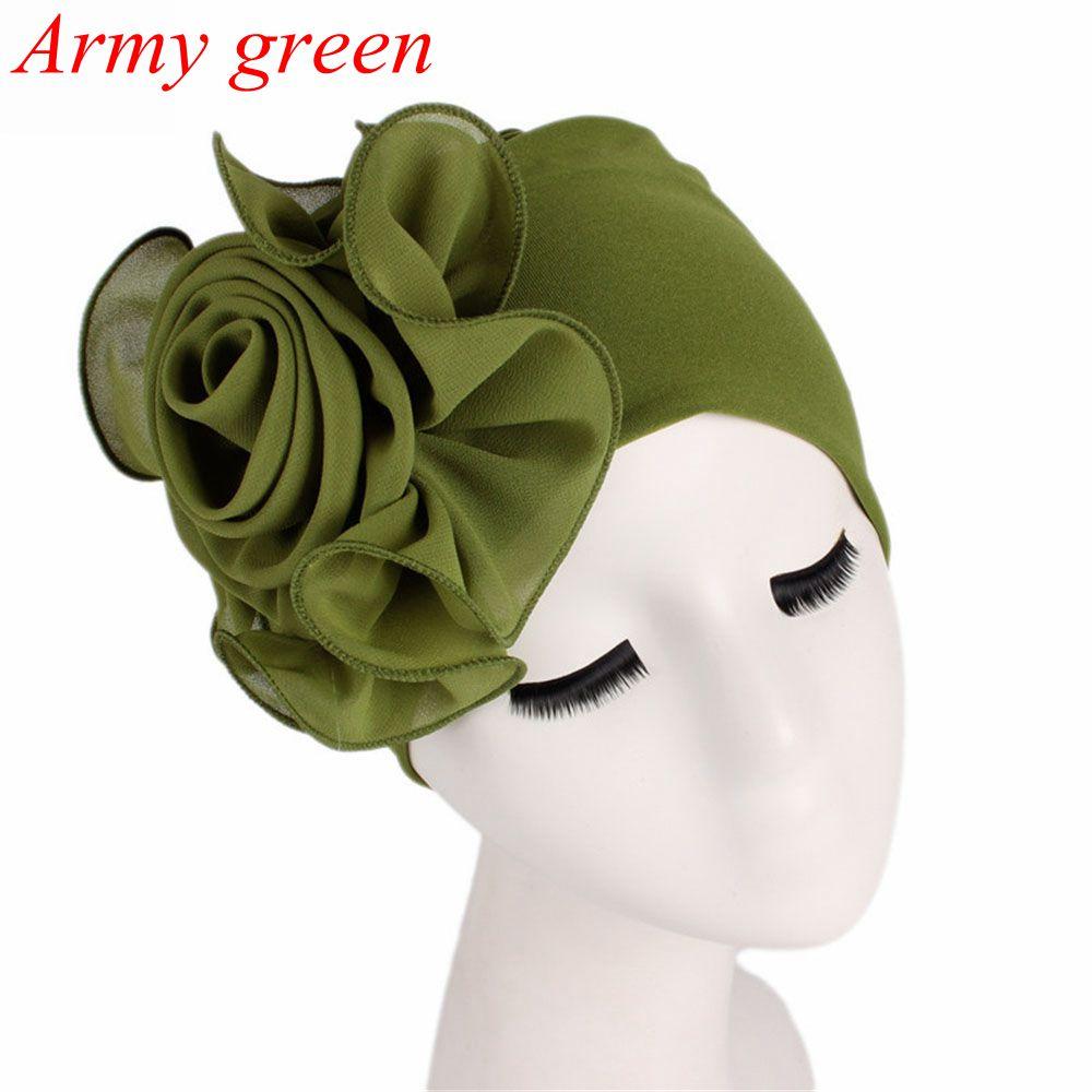 King Beanie Turban Bonnet Cap Flower Size Hat Elastic Chemo Cap Hair Loss Wrap Muslim Hijab