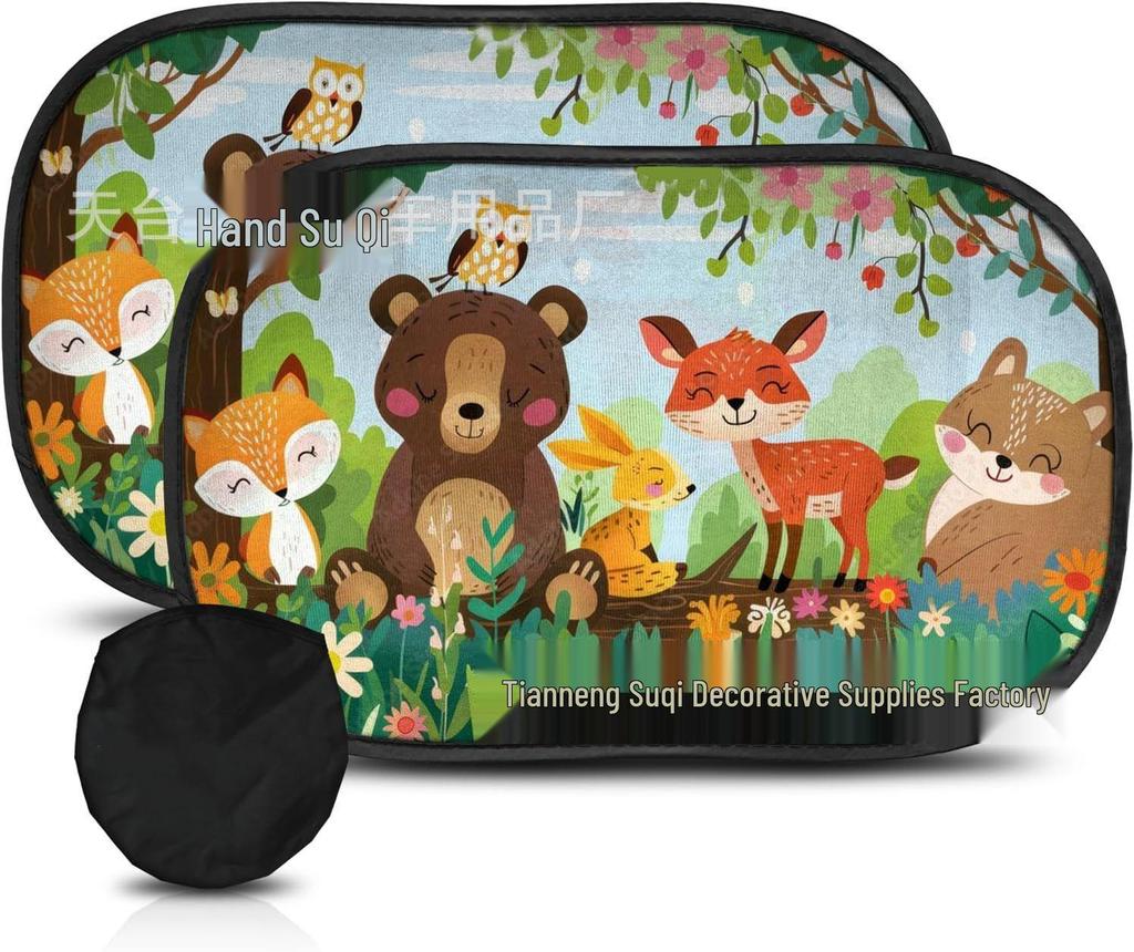 Cartoon Print Sunscreen Heat Insulation Car Sun Shade