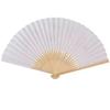 1 Pcs 7-inch Folding Paper Fan Dance Wedding Party Lace Silk Folding Hand Held Solid Color Fan