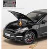 1/24 Scale Tesla Model3 Towing RV Alloy Model, Open Door Car Ornaments for Children's Sound and Light Toys To Give Gifts To Boys