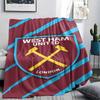 1 Peça Manta de Flanela com Estampa do West Ham United, Alta qualidade Todas as Estações, Decoração de Casa, Calor e Conforto, Perfeita para Presentes de Natal