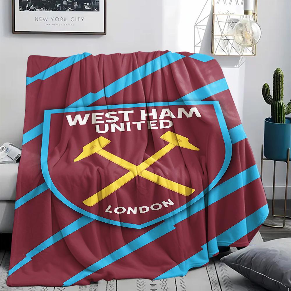 1 Peça Manta de Flanela com Estampa do West Ham United, Alta qualidade Todas as Estações, Decoração de Casa, Calor e Conforto, Perfeita para Presentes de Natal