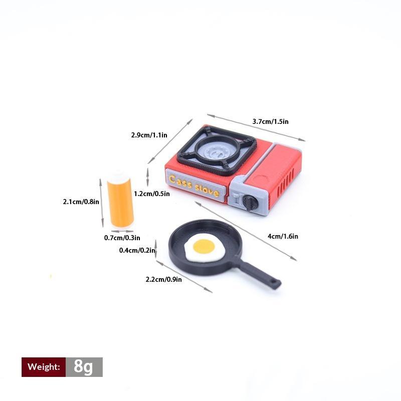 1 sada 1/12 Domeček pro panenky Simulace Miniaturní model plynového vařiče na karty Venkovní kempinkový přenosný plynový vařič Nádobí Scéna Dekorace Příslušenství pro panenky