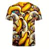 Sommer Rundhals Cartoon Frucht Bananenmuster 3D Druck Top Modisch Lässig Kurzarm Herren- und Damen-Unisex-T-Shirts