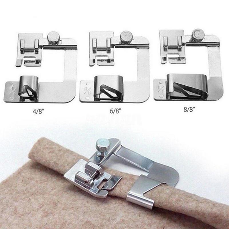3Pcs/set Domestic Sewing Machine Foot Presser Rolled Hem Feet for Brother Singer