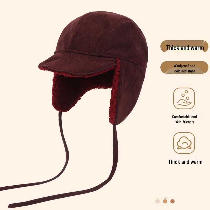 Женская плюшевая зимняя шапка с ушками L