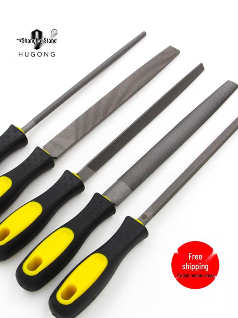 Medium Tooth Steel File Set: Flat, Round, Half-Round, Triangular, Square