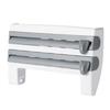 Cling Film Storage Rack Roll Paper Towel Holder Shelf Wrap Cutter Kitchen Tool