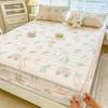 3Pcs Summer Natural Latex Cooling Mat Set Cartoon Printed Fitted Sheet with Pillowcase Soft Non-Slip Bedding with Elastic Band