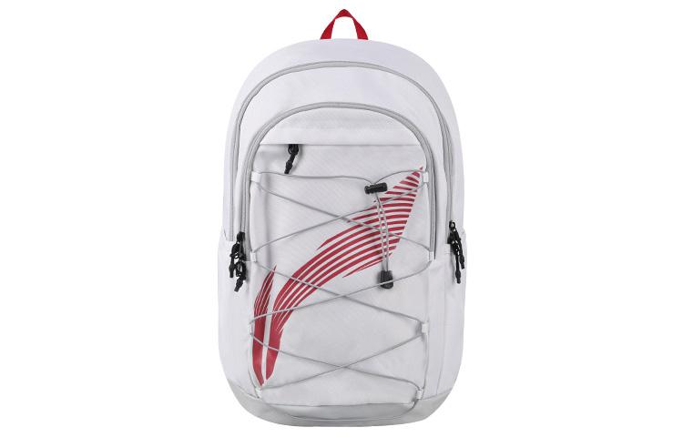 Li Ning Polyester Backpack Regular Unisex White/Red YBST183-1