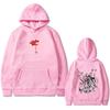Anime Demon Slayer Daki Cherry Blossom Graphic Hoodie Men Women Oversized Hooded Sweatshirt Male Fashion Vintage Hoodies