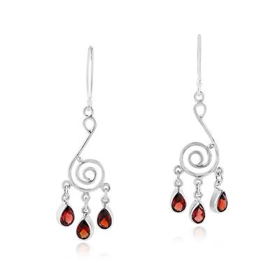 Garnet Gemstone Women Dangle Earring, Birthday Jewelry, Handmade Earring, 925 Sterling Silver, Gift For Her