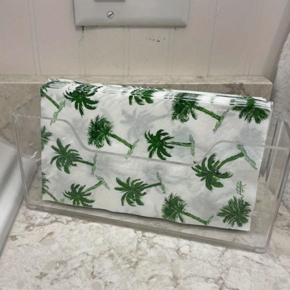 Akrylový držák na ubrousky Průhledný držák na ručníky Vodotěsný Dávkovač kapesníčků Koupelna