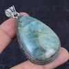 Aquamarine Gemstone Handmade 925 Sterling Silver Jewelry Pendant 2.76" y1S65