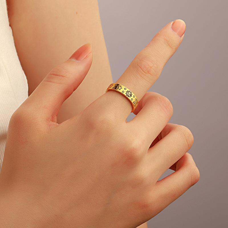 Exquisite Colorful Crystal Zircon Geometric Open Ring for Women Simple Copper Hollowed Out Stacked Finger Ring Fashion Jewelry