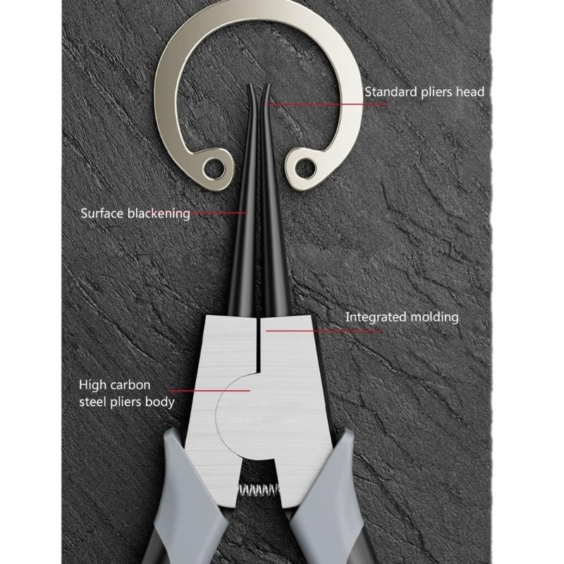 Professional 4Piece Snap Rings Pliers Set for Internal & External Rings, High Carbon Steel with Comfortable Grip Handle