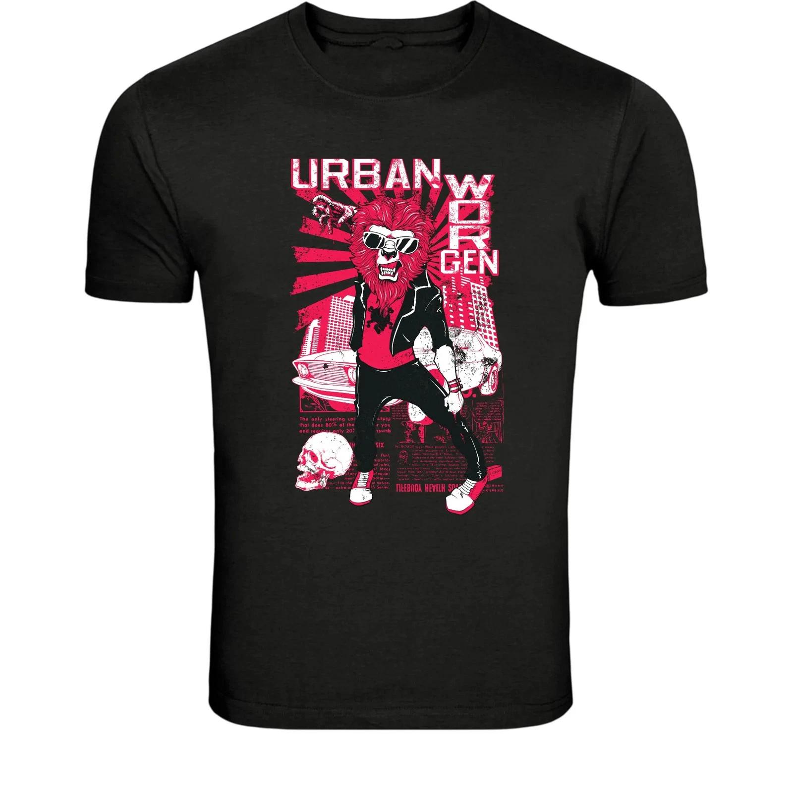 

Urban Wolf Rocker T-Shirt - Cool Wolf Musician Graphic Tee 4XL