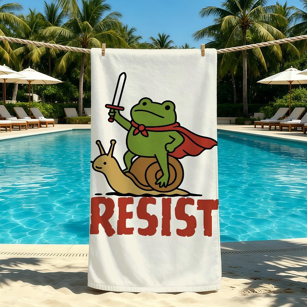 Towel For Outdoor Camping Beach Towel Super Absorbent Portland Frog Resist Quick-Drying Summer Towel