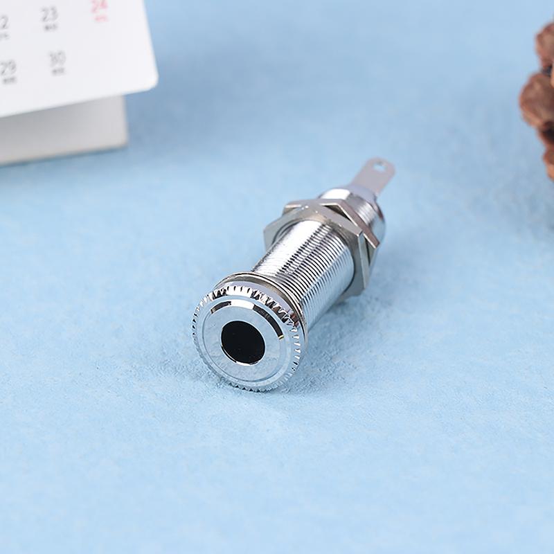 1/4 Inch Output Straight Tube Style Anti-noise Audio Jack Brass Electric Guitar Bass Jack Plug 6.35mm Socket Stereo