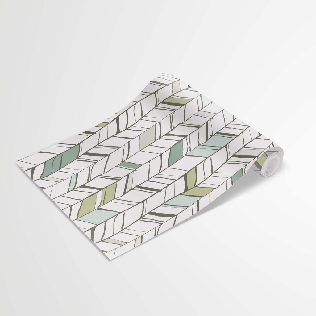 Modern Stripe Peel And Stick Wallpaper Herringbone White Green Vinyl Self Adhesive Removable Contactpaper For Bedroom Home Decor