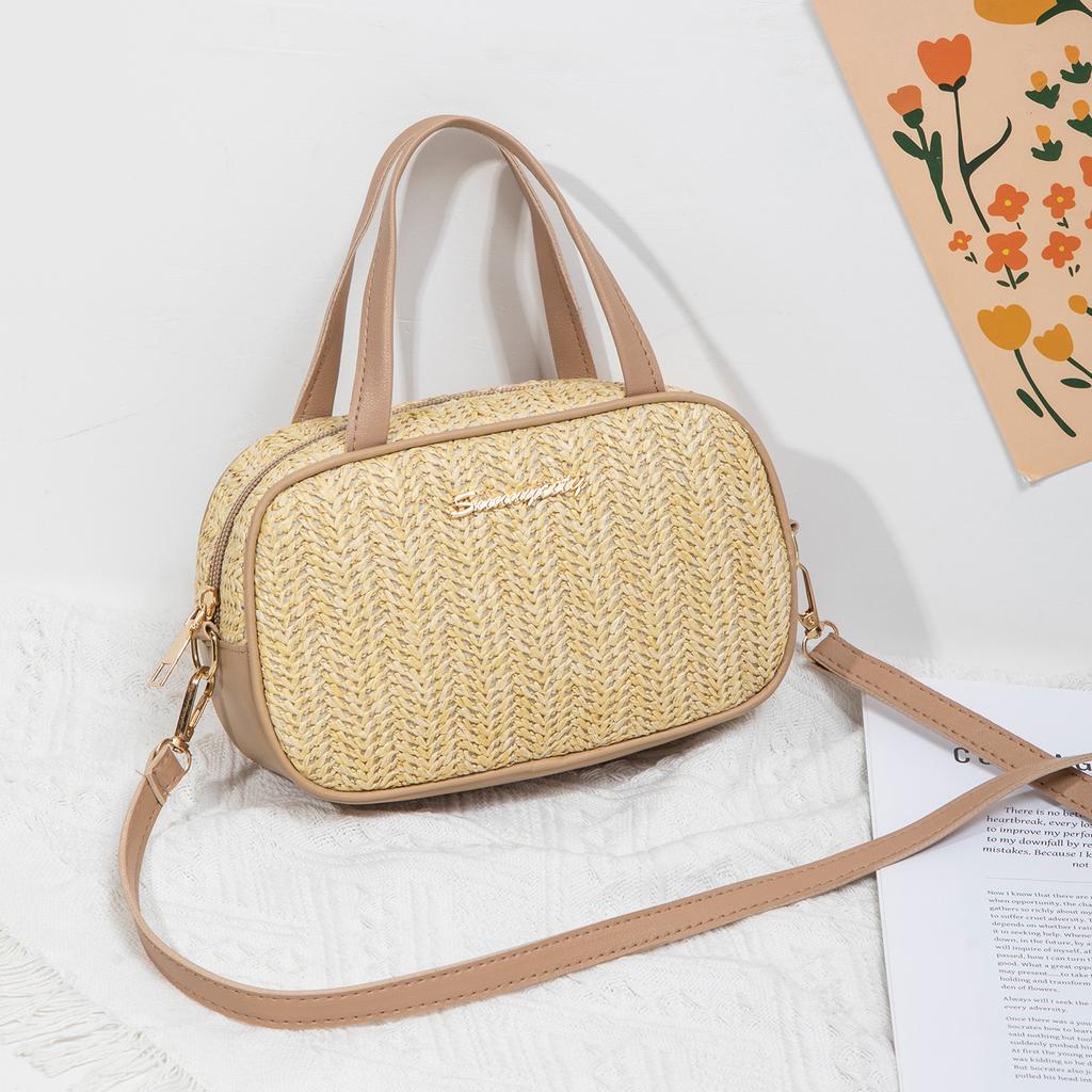 JYL TS Women's Sling Bags  Messenger Bag 005 Hand Hold Woven Rhombus Wave Texture Women Bag