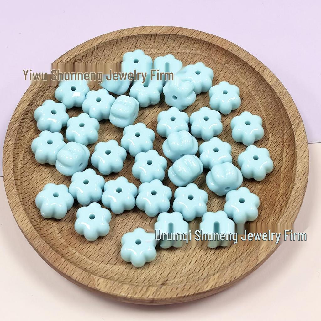 Acrylic Halloween Pumpkin and Flower Beads for DIY Bracelets and Phone Chains