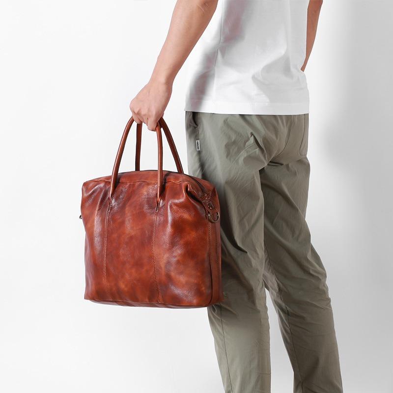 Genuine Leather Portable Men's Briefcase High-end Computer Bag High-end Feel Single-shoulder Crossbody Bag