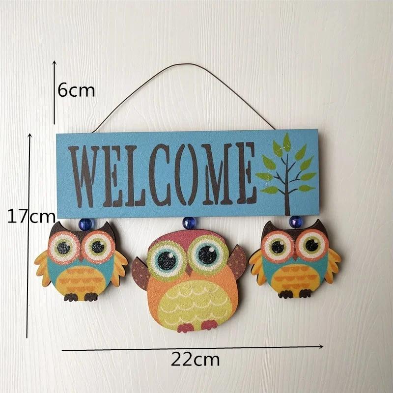 Rural Style Home Decor Creative and Personalized Owl Welcome To The Wall Hanging