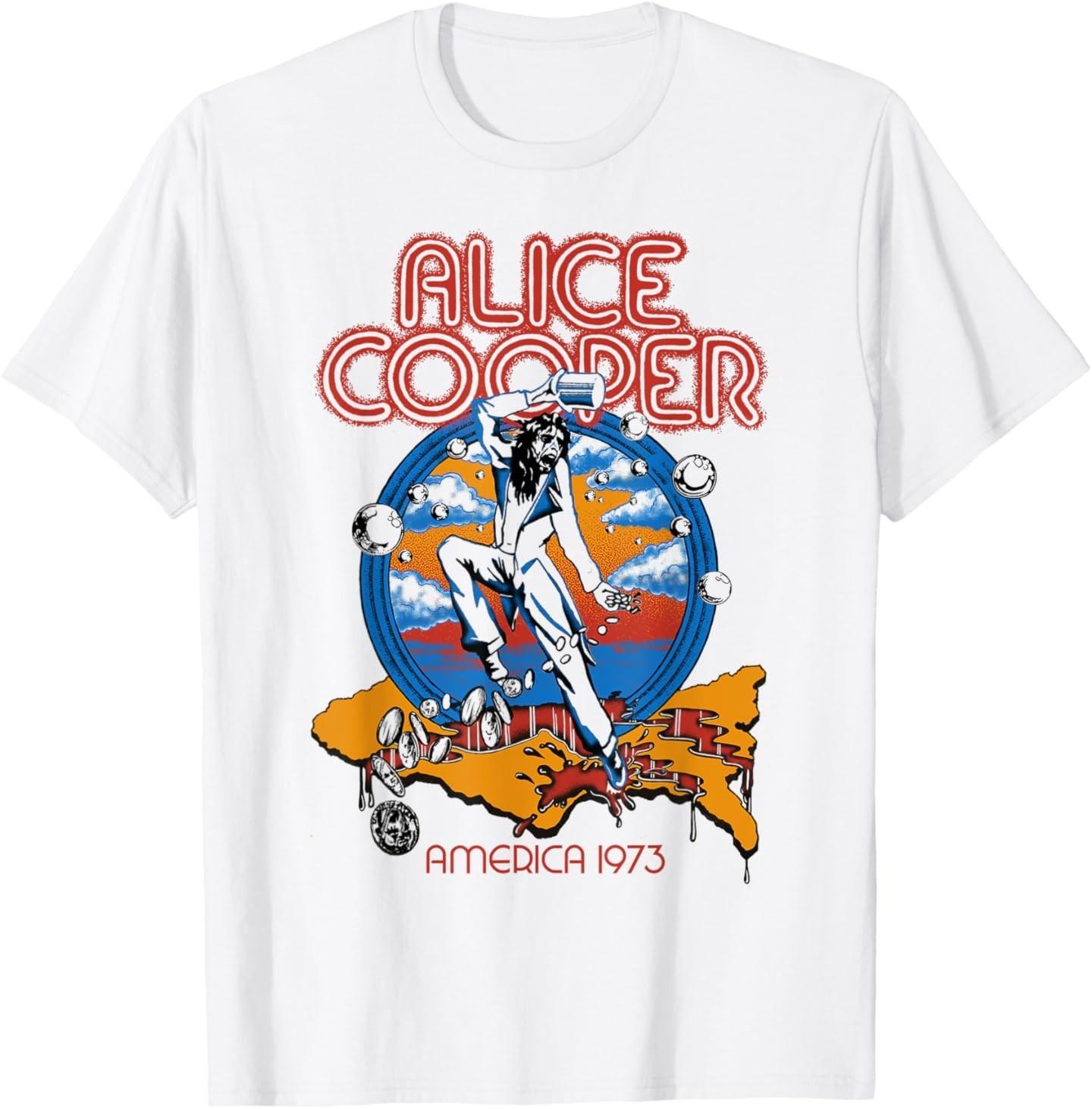 Alice Cooper – America 73 T-Shirt Mens Womens Tees Top 4XL